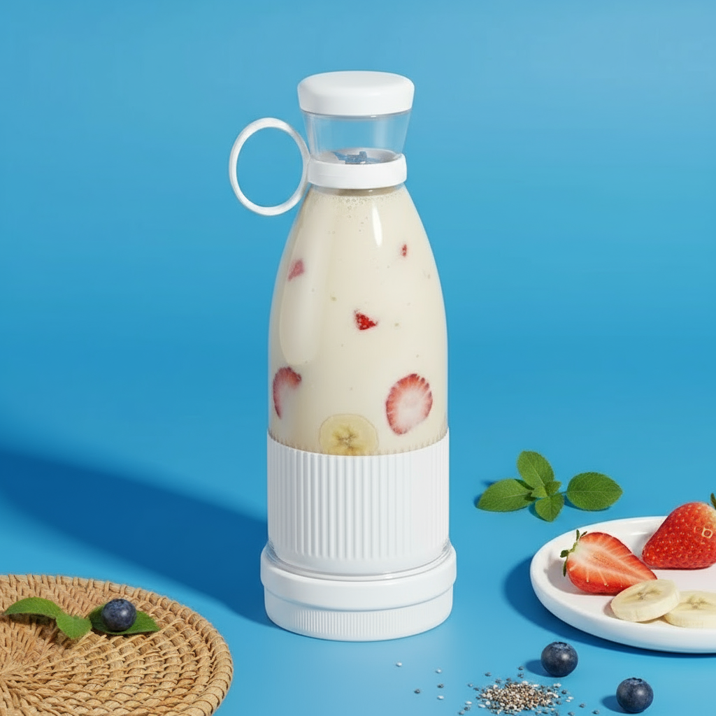 Batidora portátil completamente blanca de pie